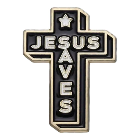 Jesus Saves Cross Pin