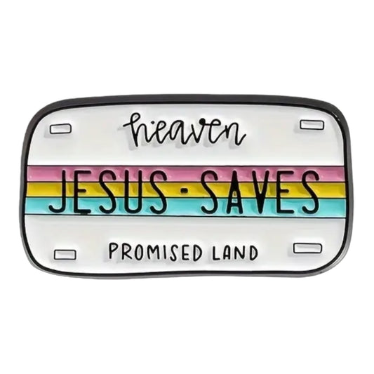 Jesus Saves License Plate Pin