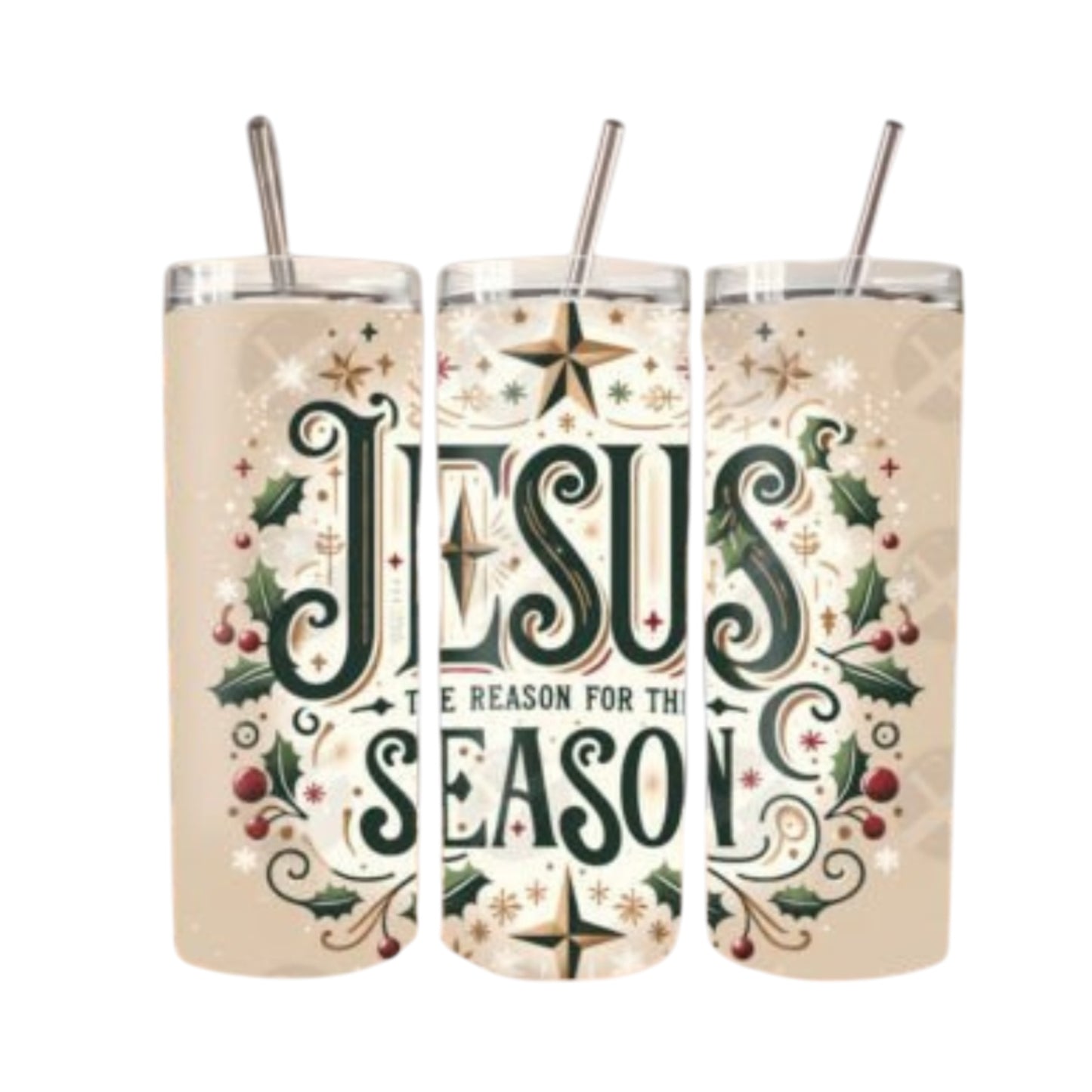 Christmas Scene Jesus Is the Reason 20 oz Stainless Steel Tumbler