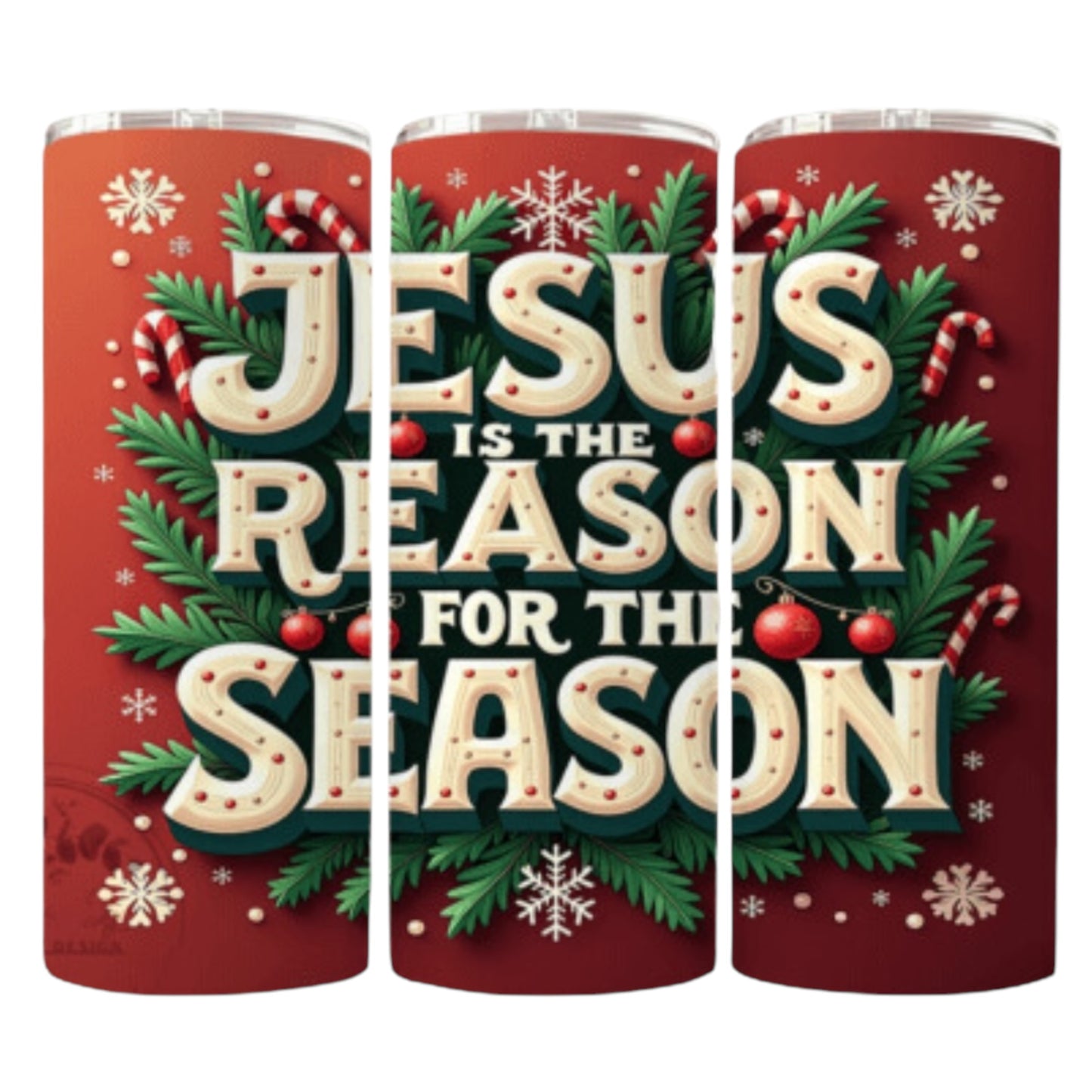 Christmas Wreath Jesus Is the Reason 20 oz Stainless Steel Tumbler